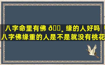 八字命里有佛 🕸 缘的人好吗「八字佛缘重的人是不是就没有桃花 🐟 」